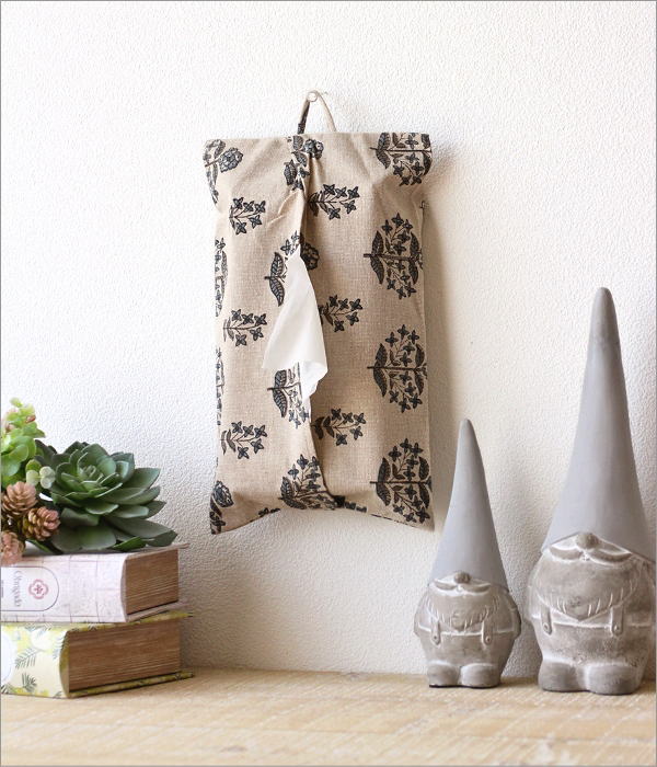 ブロックプリントのティッシュカバー 2タイプ(2)