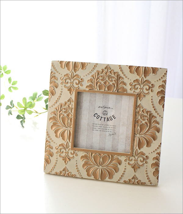 アンティークなフォトフレーム アイボリー S(1)