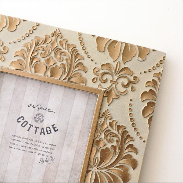 アンティークなフォトフレーム アイボリー S(2)