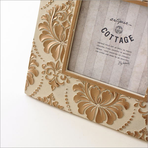 アンティークなフォトフレーム アイボリー S(3)