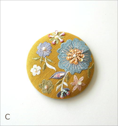 ビーズ刺繍ミニミラー 3カラー(5)