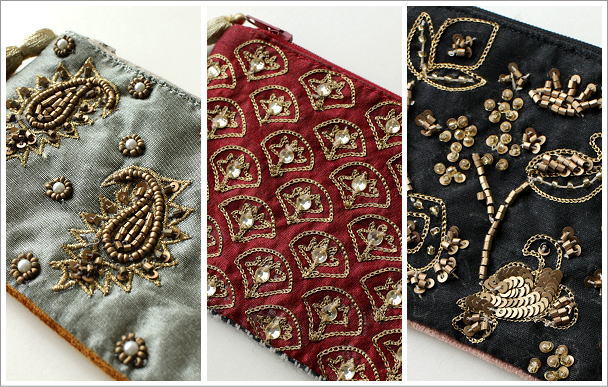 ビーズ刺繍横長ポーチ 3タイプ(2)