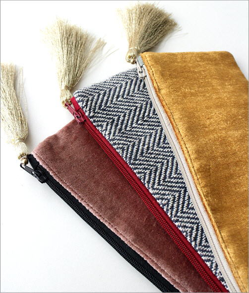 ビーズ刺繍横長ポーチ 3タイプ(3)
