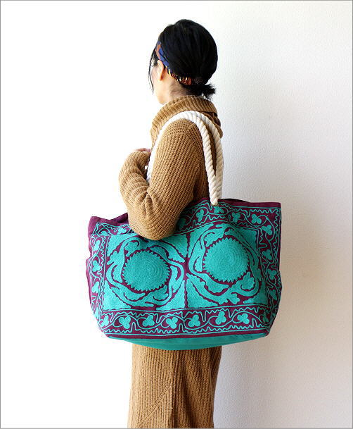 ロープハンドル刺繍バッグ PL(5)