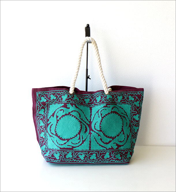 ロープハンドル刺繍バッグ PL(6)