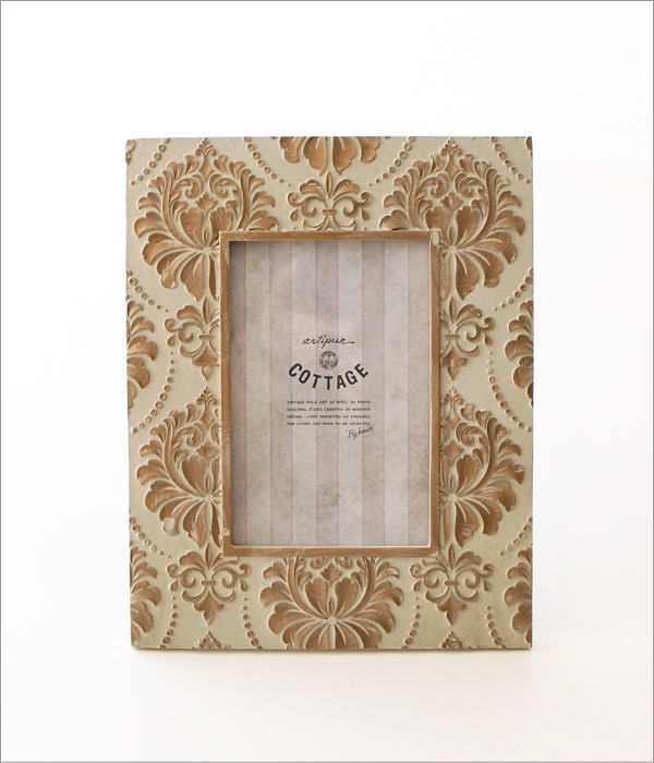 アンティークなフォトフレーム アイボリー L(6)