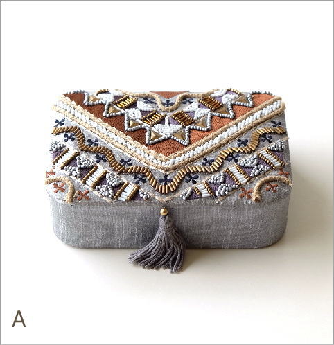 ビーズ刺繍レクタングルボックス2タイプ(4)