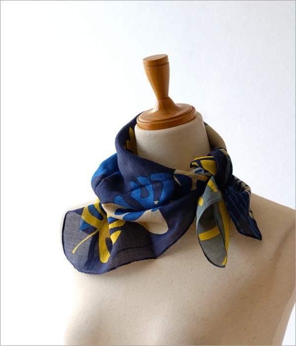 アニマルプリントスカーフ(ネイビー)(1)