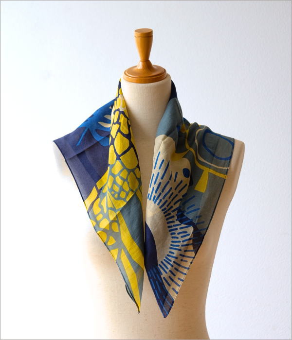 アニマルプリントスカーフ(ネイビー)(2)