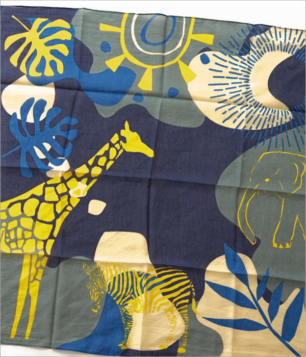 アニマルプリントスカーフ(ネイビー)(4)