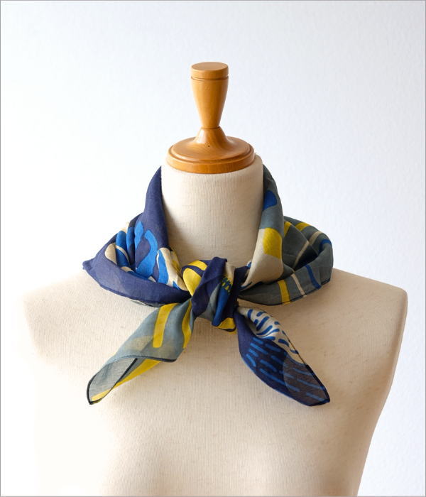 アニマルプリントスカーフ(ネイビー)(5)