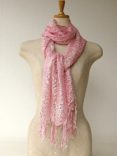 シルクコットン刺繍ショール