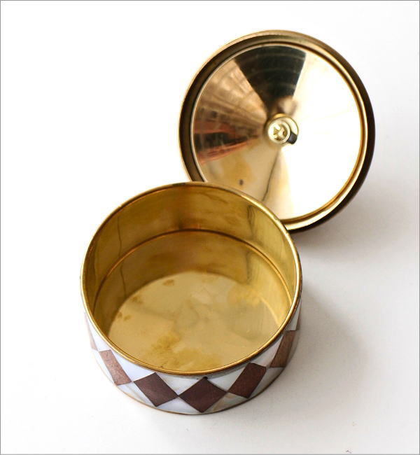 小物入れ ふた付き おしゃれ 真鍮 ミニ アンティーク 小さい 卓上 丸