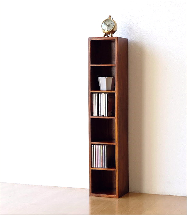 CDラック 木製 おしゃれ スリム 無垢材 天然木 仕切り 卓上収納 机上