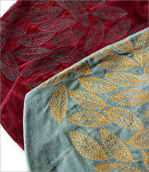 コットンベロア刺繍バッグ 2カラー(2)