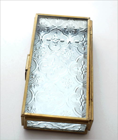 真鍮＆エンボスガラスケース レクタングル(2)