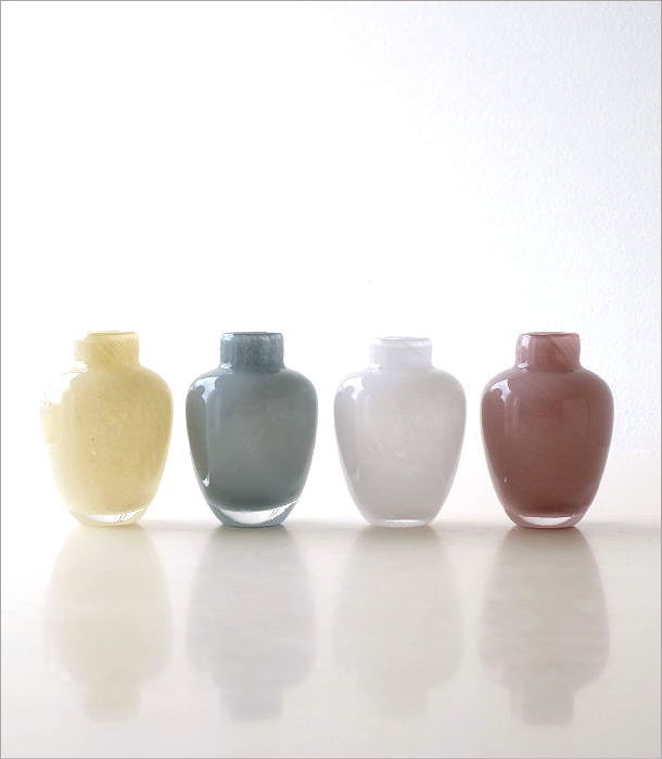 ミルキーガラスのフラワーベース 4カラー(2)