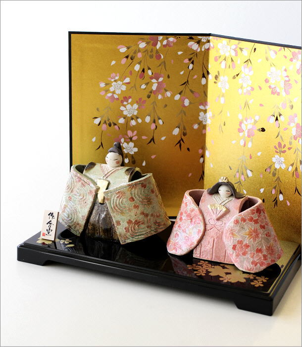陶器のおひな様 花舞立雛飾り(1)