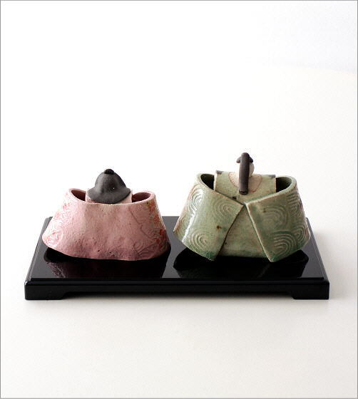 陶器のおひな様 花舞立雛飾り(4)