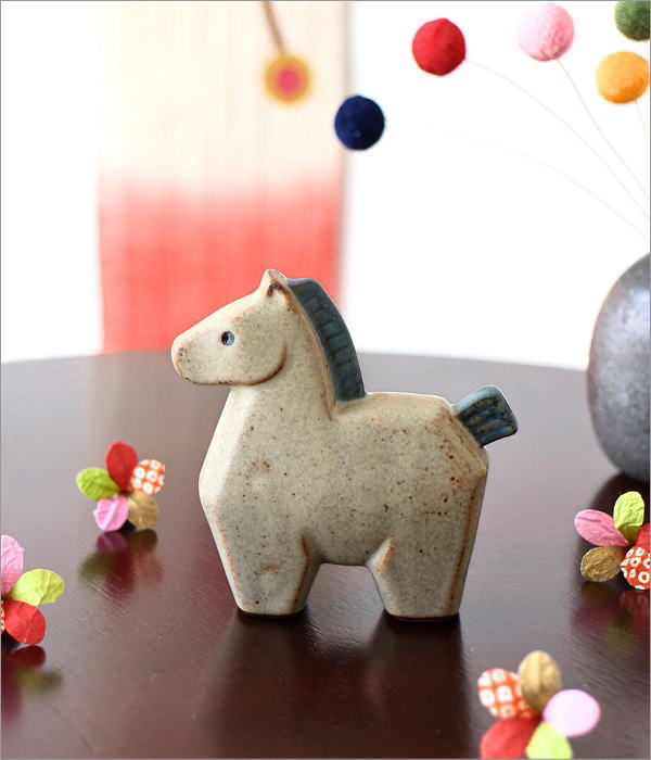 干支 置物 馬 午 陶器 瀬戸焼 玄関 干支飾り オブジェ 飾り物 小物