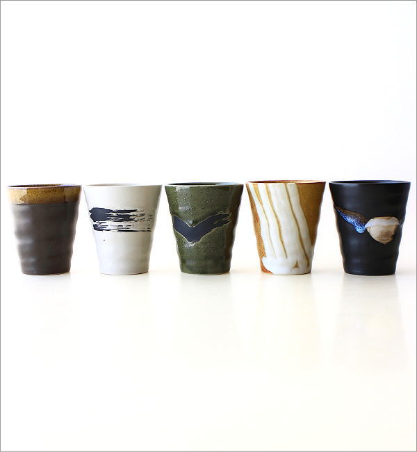 陶器のフリーカップ 5個セット(5)
