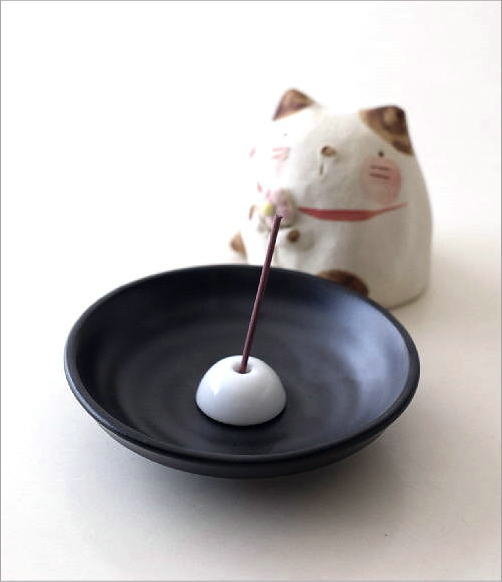 陶器の花猫 香炉(5)
