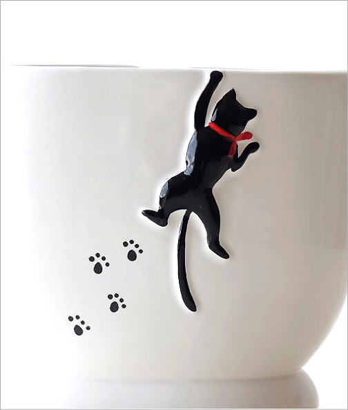 陶器の蚊遣り 黒猫シルエット(2)