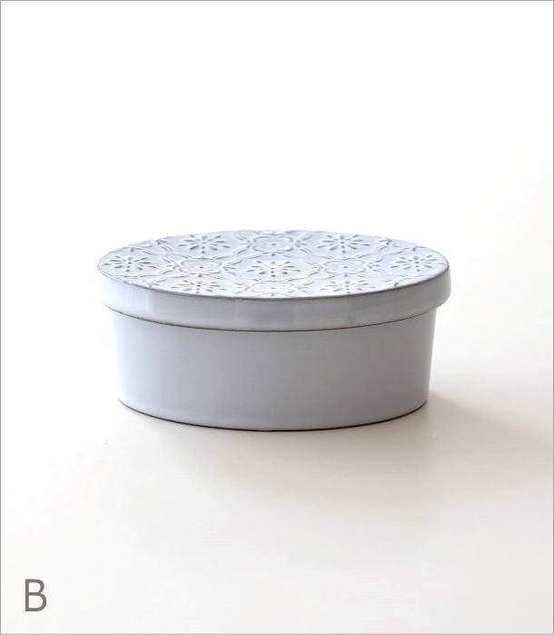 陶器のミニオーバルBOX 2カラー(7)