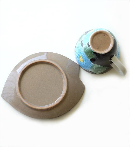 一珍コーヒー碗皿 青い牡丹(5)
