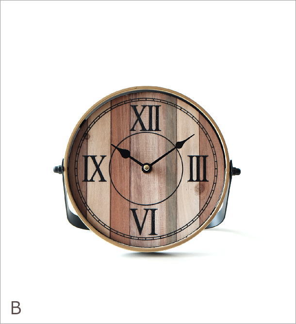置き時計 おしゃれ アナログ 木目調 アイアン アンティーク レトロ 丸い 丸形 サークルスタンドクロック 2タイプ [kwb0705] |  ギギliving [kwb0705] | ギギliving