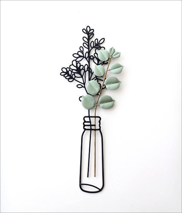 アイアンウォールアートパネル「花瓶」ウォールアート 壁飾り（864