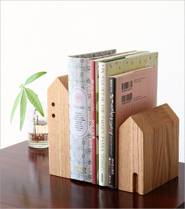 ナチュラルウッドのブックエンド OAK(1)