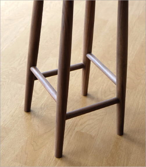 スツール 木製 椅子 おしゃれ 丸椅子 無垢 天然木 キッチンスツール カウンターチェア 高さ60cm ナチュラルウッドのハイスツール