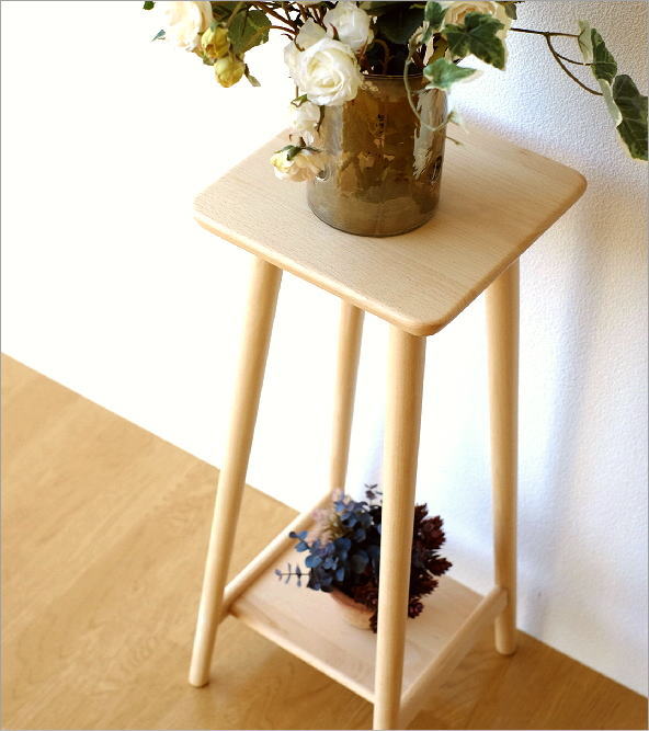 フラワースタンド ミニテーブル 木製 花台 室内 飾り棚 和風 おしゃれ アンティーク コンソールテーブル 玄関 スリム
