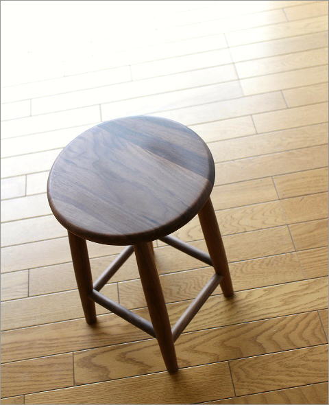 スツール 木製 天然木 丸椅子 おしゃれ 無垢 ナチュラルウッドのスツール ウォールナット Map8024 ギギliving