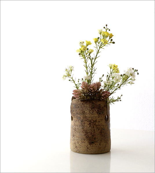 和陶器花入 四方切(1)