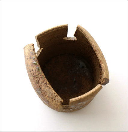 和陶器花入 四方切(3)