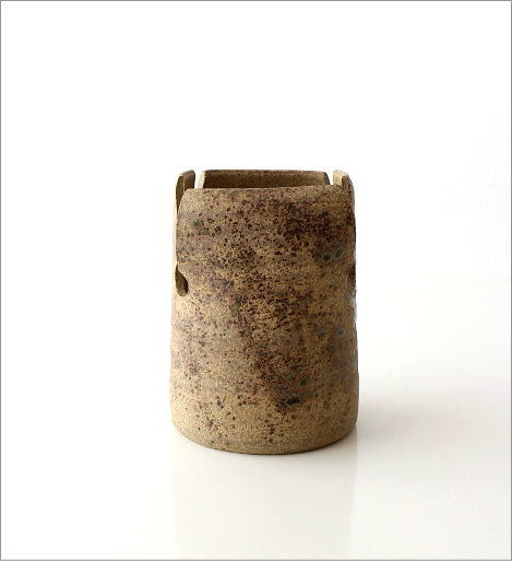 和陶器花入 四方切(4)
