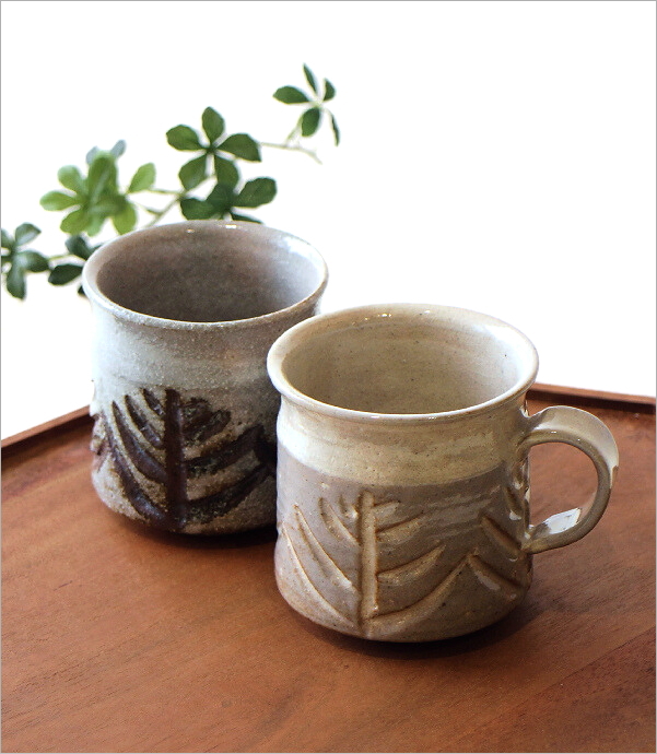 枝彫マグ  2タイプ(1)