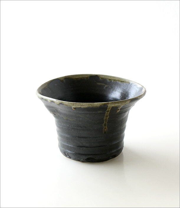 黒釉円形花入れ(4)