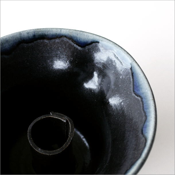 黒釉円形花入れ(3)