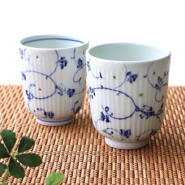 ブル―アラベスク ブルーアラベスク 大小湯飲み茶わんセット