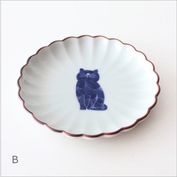 ねこ菊割3.5寸皿 4タイプ(4)