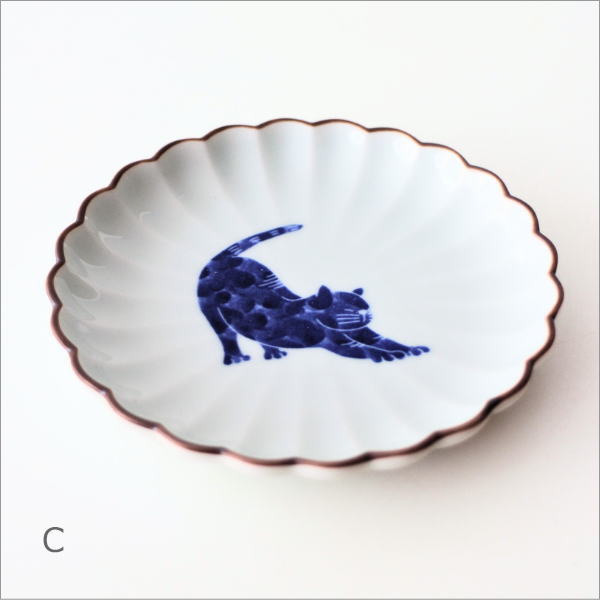 ねこ菊割3.5寸皿 4タイプ(5)