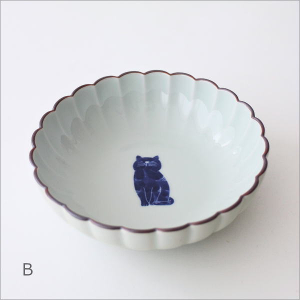 ねこ菊割丸小鉢 4タイプ(4)