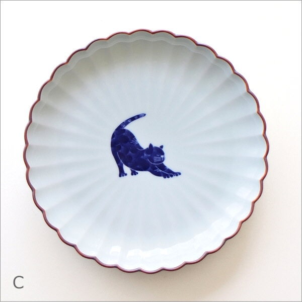 ねこ菊割5寸皿 4タイプ 4タイプ(6)