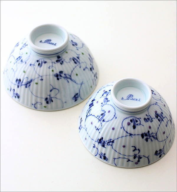 ブルーアラベスク 夫婦茶碗(3)