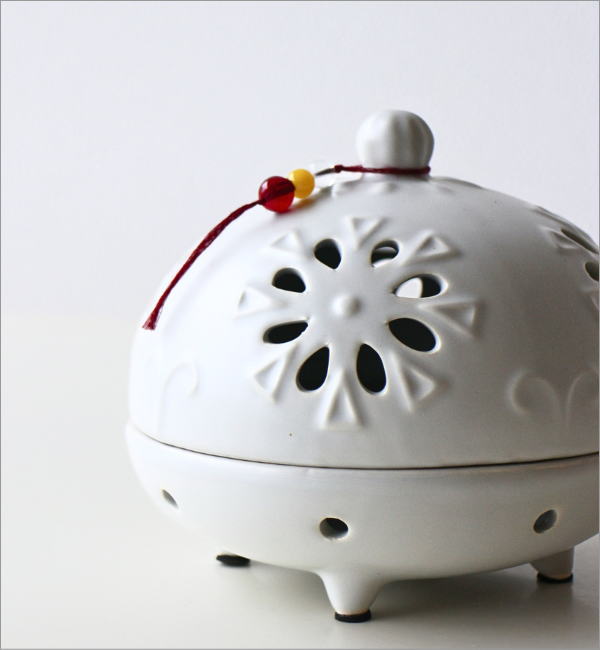 陶器の蚊遣り クレマチス ホワイト(3)