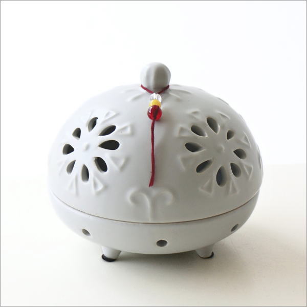 陶器の蚊遣り クレマチス ホワイト(6)