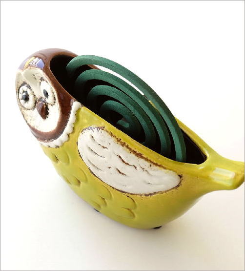 陶器の蚊遣り フクロウ(2)